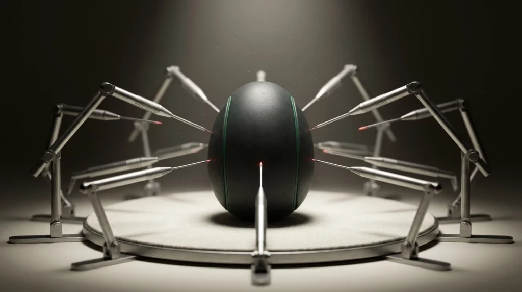 A red team probes the system from every angle at once, hunting for the single point where it breaks.
